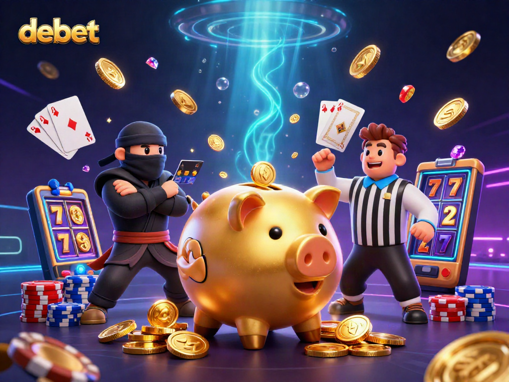 Experience the excitement of debet gaming with dynamic characters and casino elements.