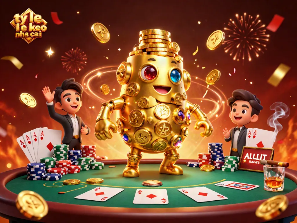 Engage with ty le keo nha cai while immersing in a lively casino scene featuring poker elements.